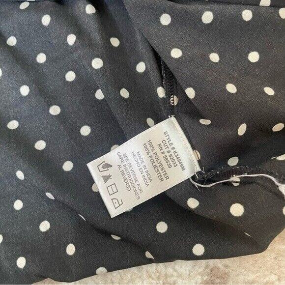 Kut from the Cloth black/white polka dot full button up chest pockets SZ M - Picture 9 of 12